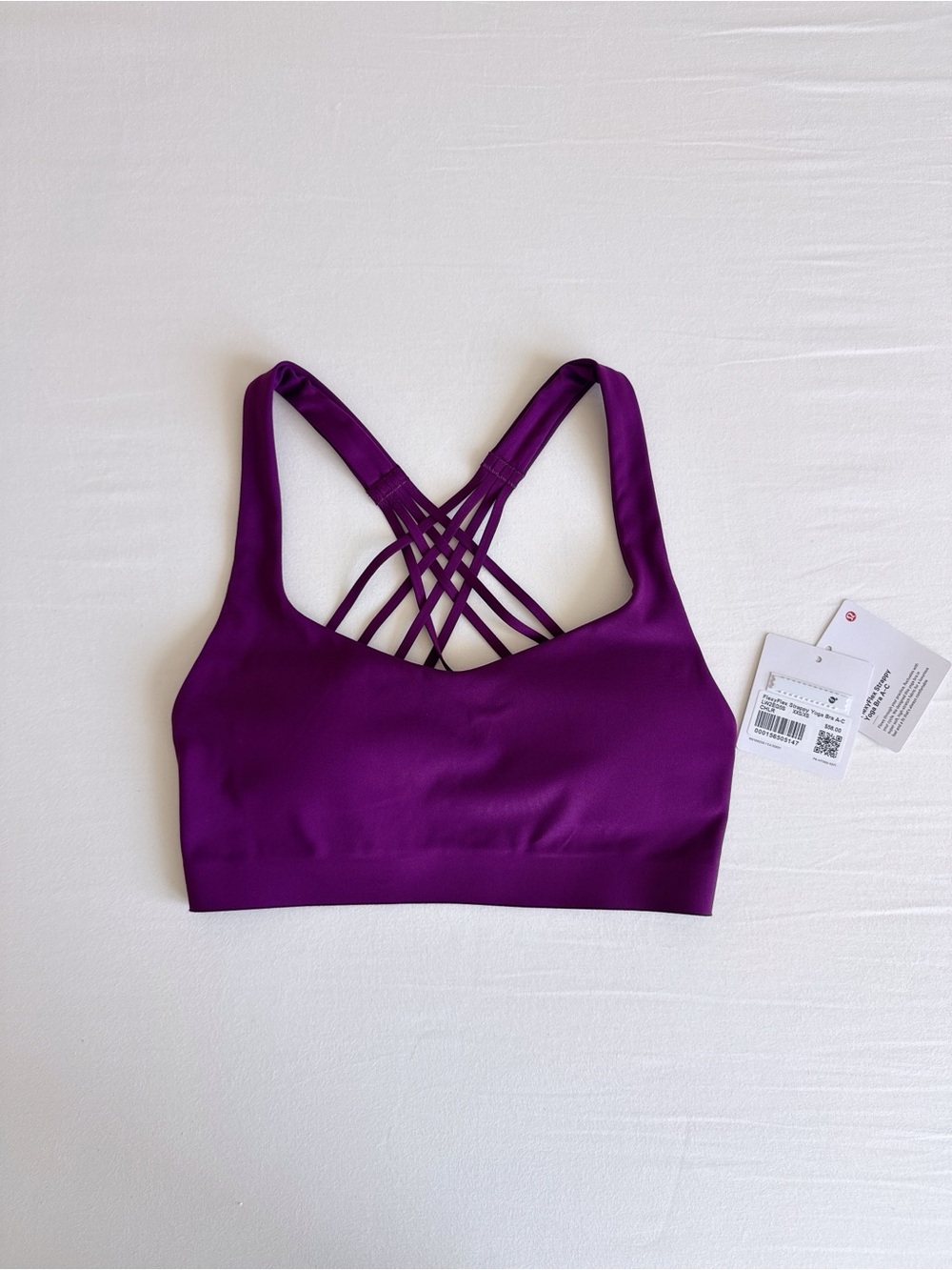 lululemon FlexyFlex Strappy Yoga Bra Light Support A-C Cups Chilled Grape XXS/XS